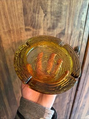Vintage Anchor Hocking Soreno Amber Glass Ashtray